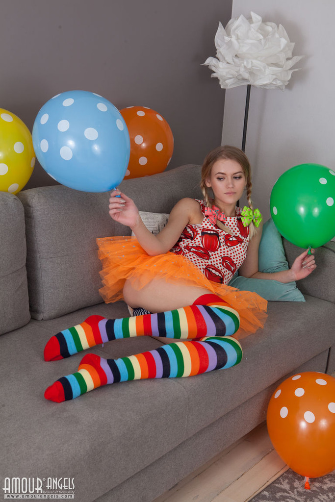 Cute babe playing alone 00