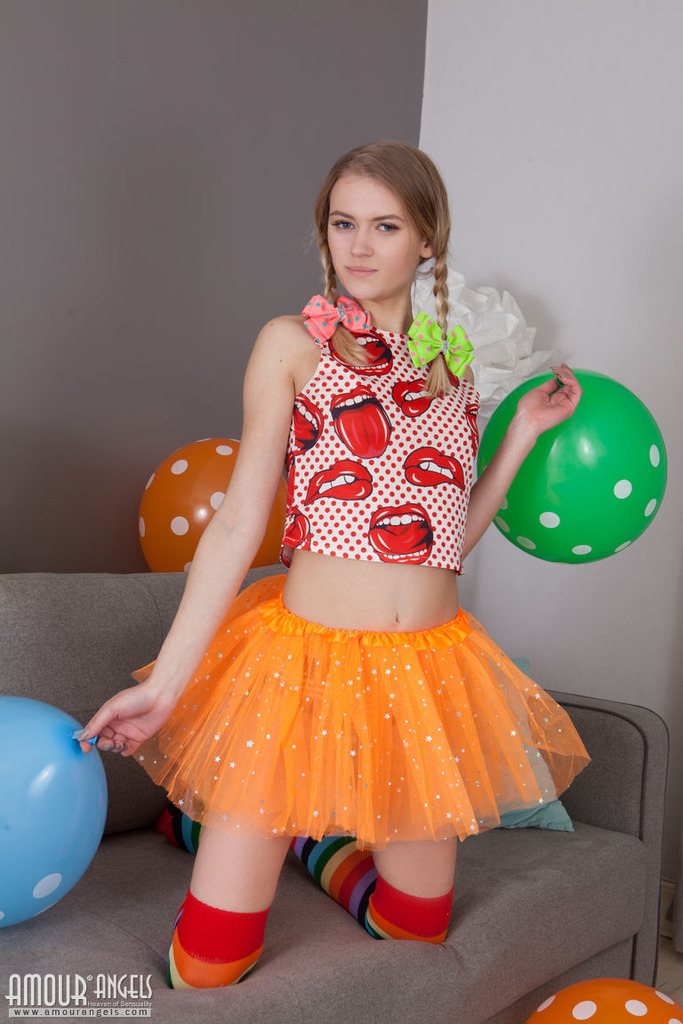 Cute babe playing alone 02