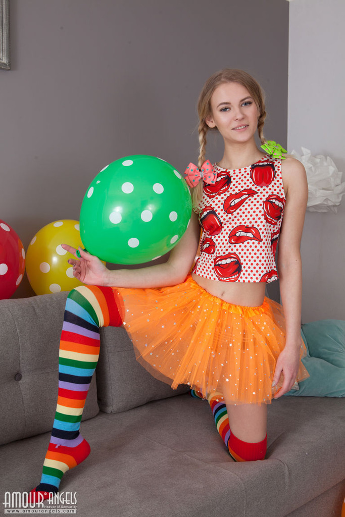 Cute babe playing alone 04