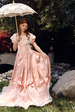 Pink Period Dress in an Ornate Bridgerton Parody Bedroom - photo 4