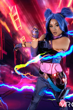 Neon Cosplay in a Cyberpunk Bedroom Set photo 3