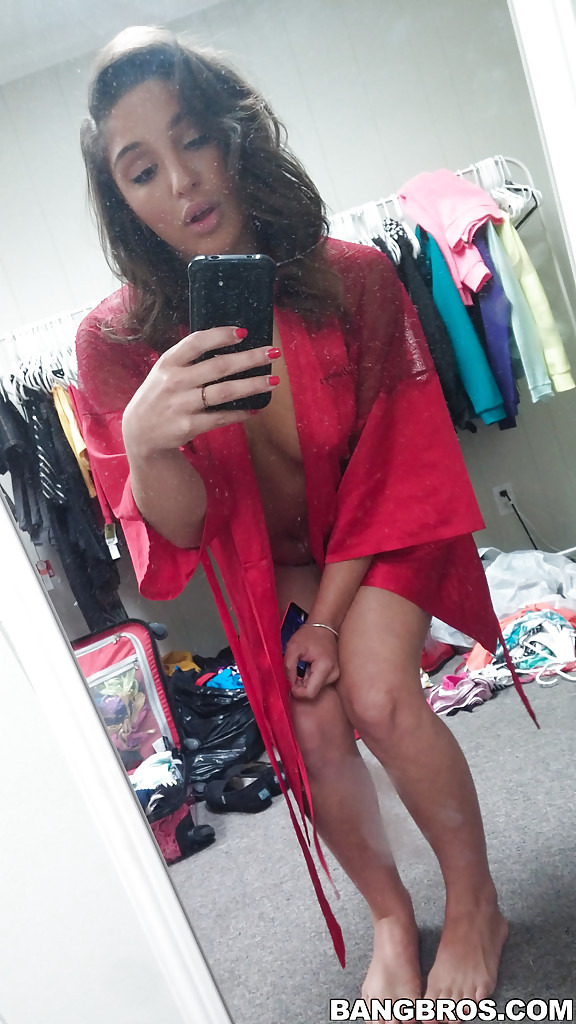 Self shots of busty teenager Abella Banger getting dressed 05