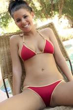 Destiny Moody in a Red Bikini Outdoors - photo 5