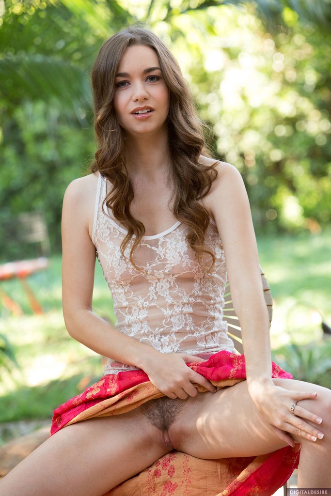 Tali Dova by a Tree showing Ass and lush Tits 06