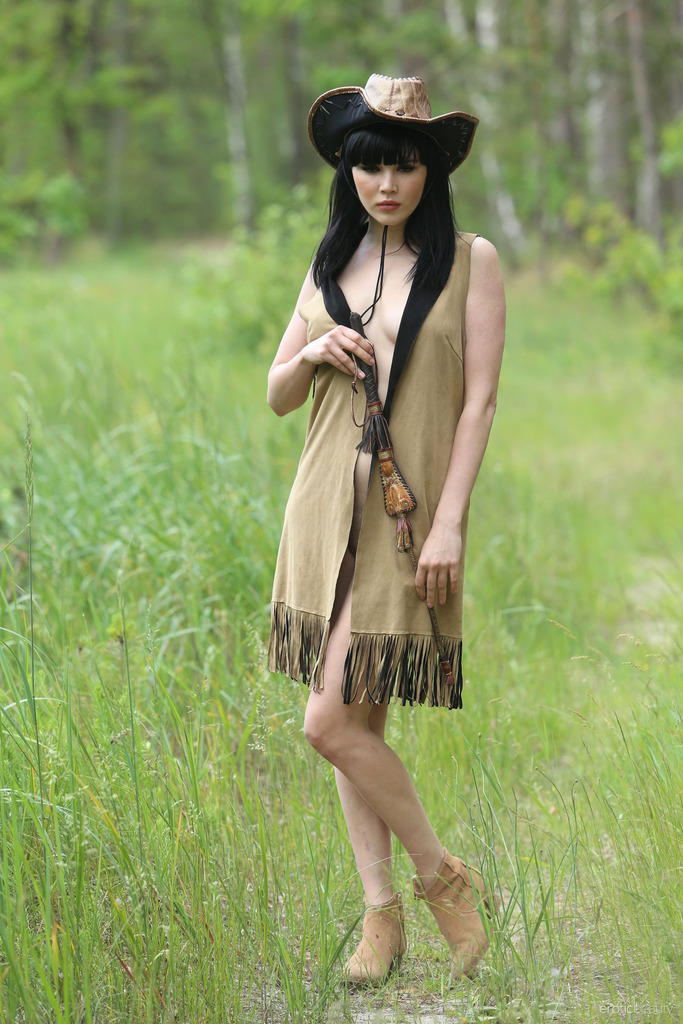 Cowgirl Hat Nude in a Green Meadow photo 5