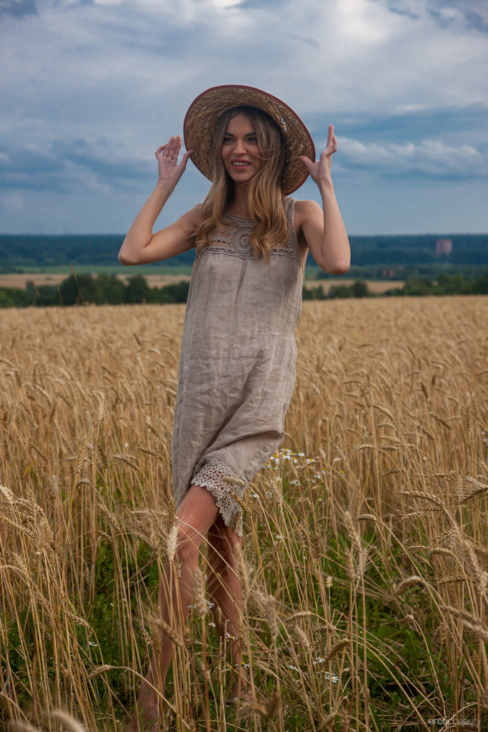 Victoria Kruzz in a Sheer White Dress by the Fields - photo 3