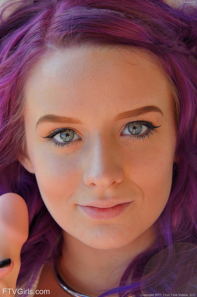 Purple Hair, White Crop Top and a Playful Banana Prop photo 10