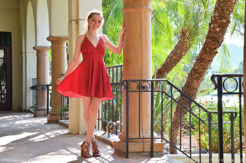 Red Dress Upskirt photo 7