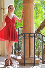 Red Dress Upskirt 06