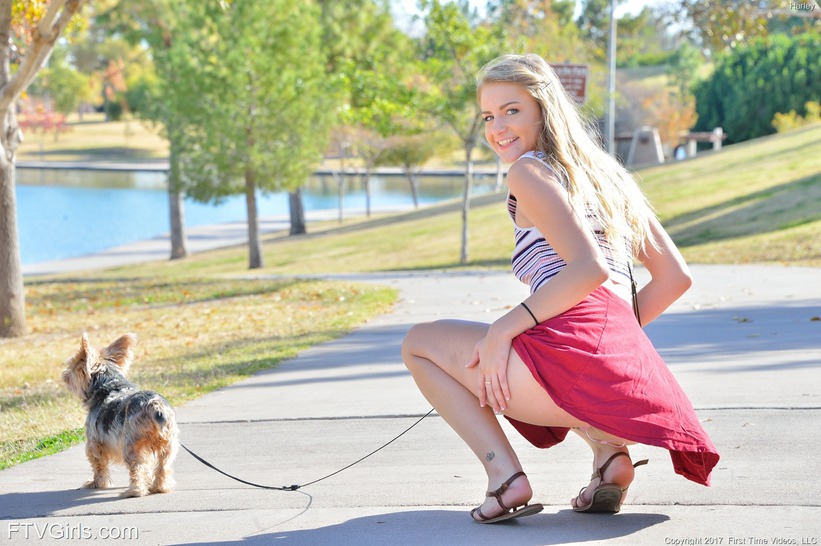 Striped Crop Top and Red Skirt for a Parkside Tease photo 8