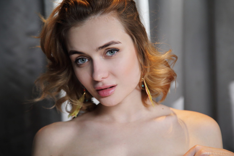 Alice Shea Nude by Café Windows with Soft White Draping photo 8