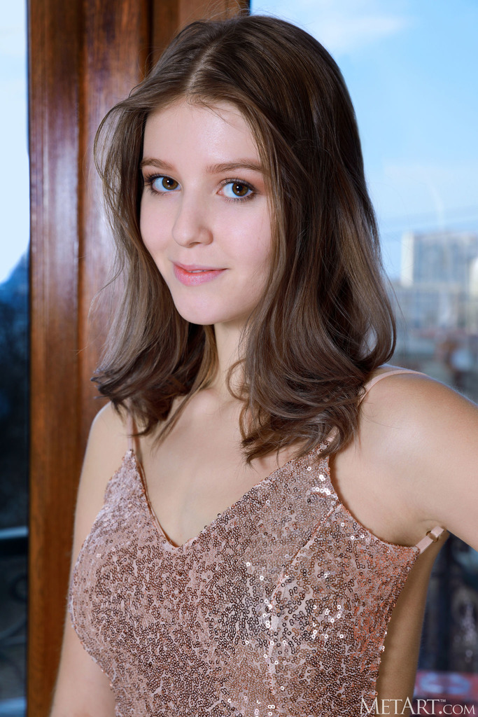 Jeweled Sheer Dress on a Balcony and Nude Indoor Poses photo 3