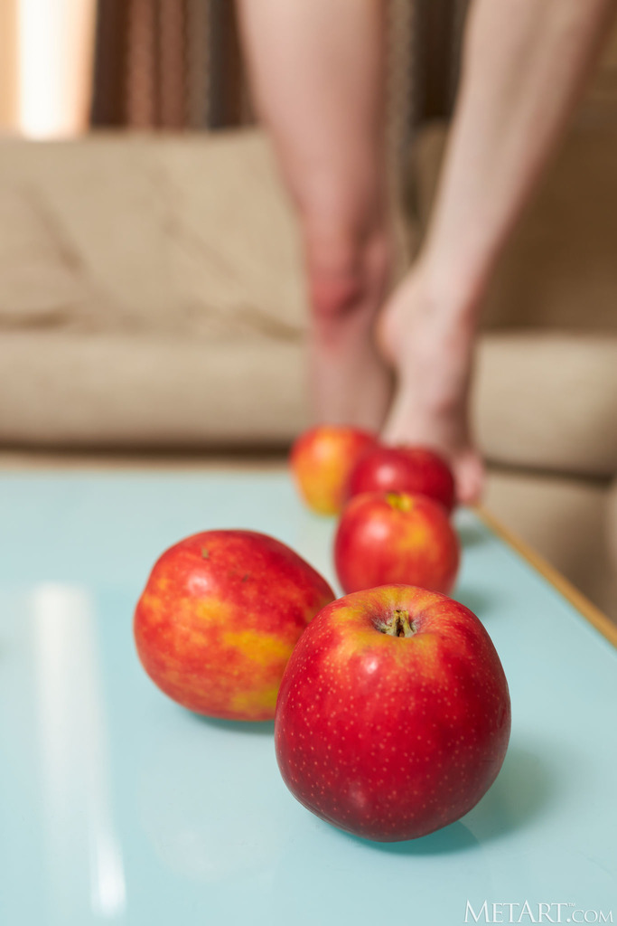 Red Apple Prop in a Warm Nude Bedroom Portrait Series photo 19