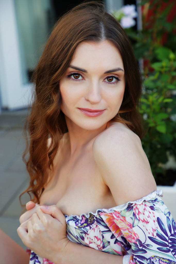 Luciana A in a Floral Garden Dress photo 9