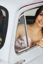 Sexy Brunette Alise Moreno Loves The Vintage Car She Uses As A Stylish Plant Display 20