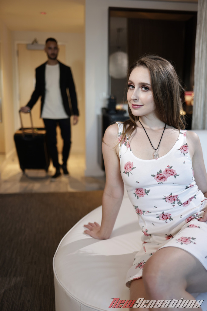 Laney in a Floral Dress Hotel Encounter photo 2