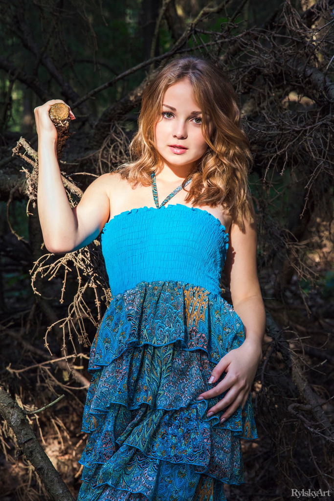 Forest Nude with a Blue Skirt photo 1