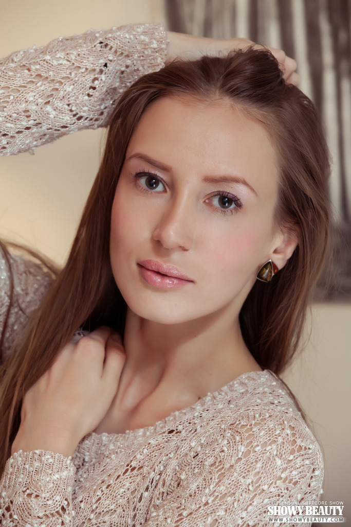 Cream Knitwear and Nude Bedroom Poses photo 1