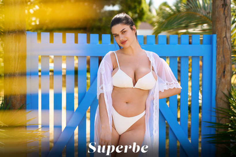 Caribbean Soul in a White Bikini by a Blue Pool photo 2